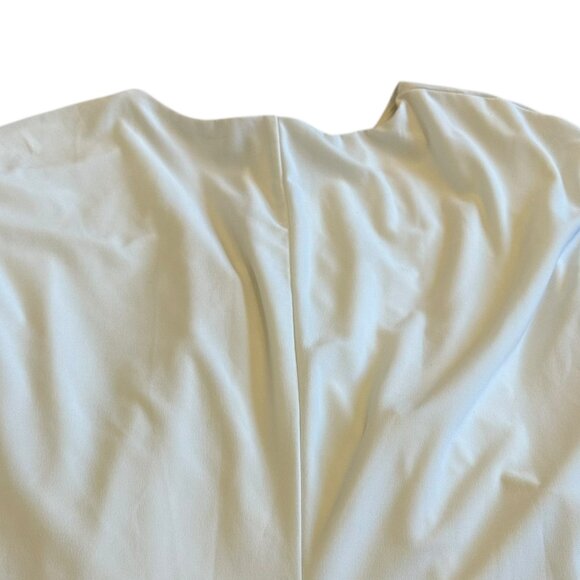 Lauren Ralph Lauren White Shift Dress Ruched Sleeveless Ruffle Stretch Size 14 - Picture 7 of 11